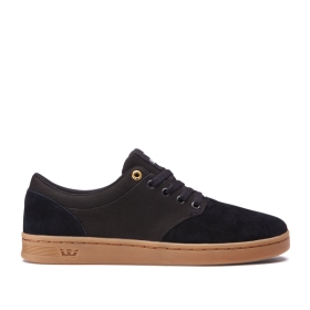 Supra Mens CHINO COURT Black/gum Low Top Shoes | CA-40446